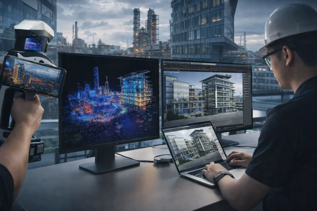 Dữ liệu từ máy quét LiDAR cầm tay phục vụ Scan To BIM